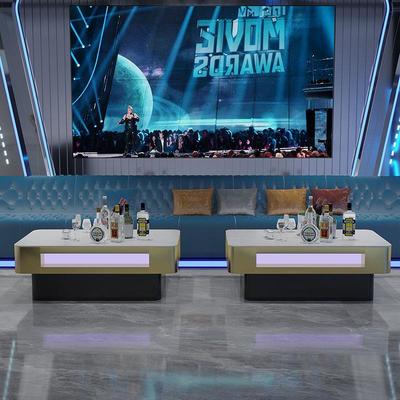 精致ktv茶几发光不锈钢岩板台面大厅卡座包厢专用网红桌子现货