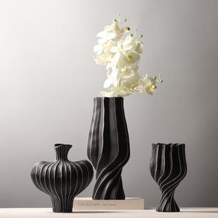 现代简约拼色陶瓷花瓶 设计师软装搭配展示柜装饰品 水培花器摆件