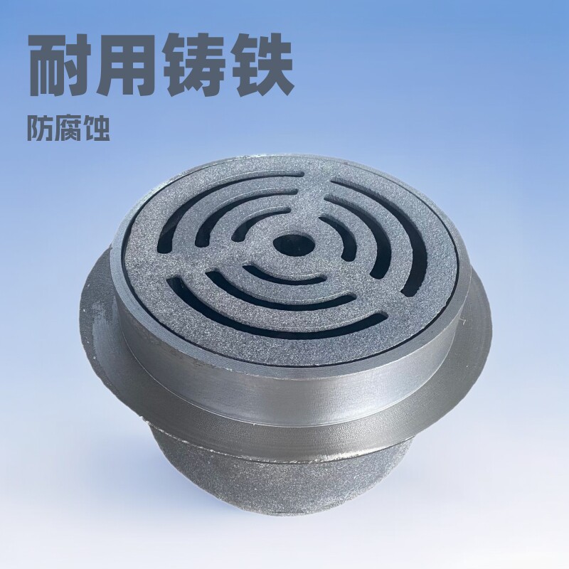 铸铁网框地漏50 75 100 150 200排水管直排普通圆形网框丝扣地漏