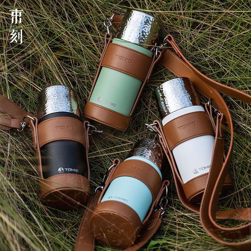 钛钢保温杯陶瓷内胆钛钢茶隔高档高颜值杯子泡茶便携茶杯大