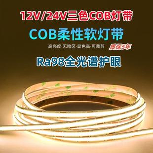 全光谱cob自粘灯带双色LED客厅线条灯单色贴片灯带流水彩光灯带