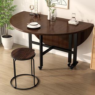 折叠圆桌家用租房小户型10人吃饭桌子可移动折叠餐桌大圆桌带转盘