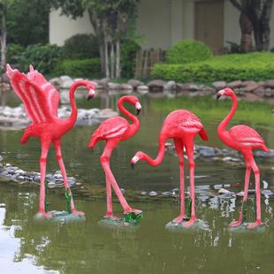 火烈鸟摆件园林雕塑玻璃钢仿真动物户外别墅幼儿园花园庭院装饰品