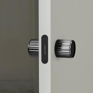 圆球门锁中古风旋钮隐藏钥 卧极简磁门锁室家用通匙用型吸静音房K