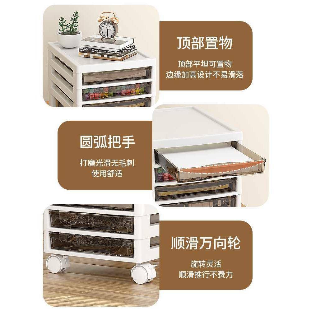公室收纳柜抽屉文式文件收纳盒桌下办储物LJE收纳箱美甲层具多置