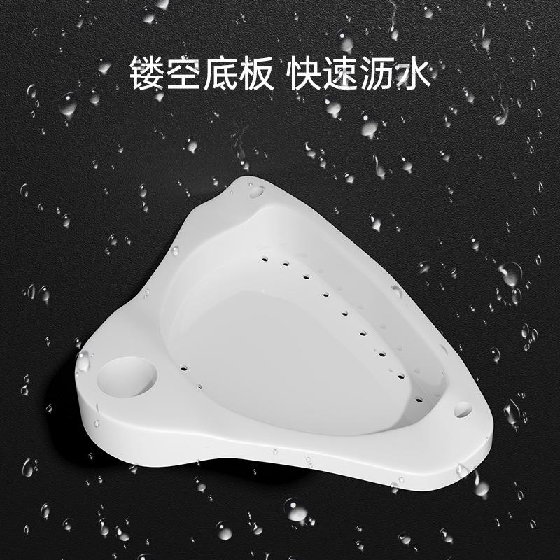 不锈钢304浴缸架免打孔转角置物架收纳架可伸缩夹缝整理架三角架