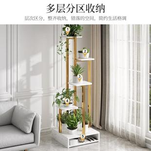 轻奢花架子客QHT厅地铁艺置物架阳台多层花落盆架内简植易物展室
