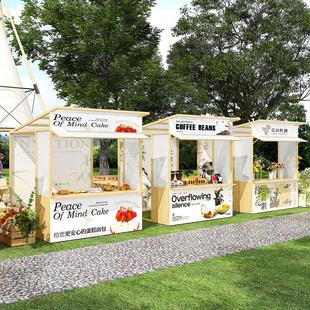 网红夜市摊位架古风市集摆摊架户外景区地摊架美食节移动摆摊架子