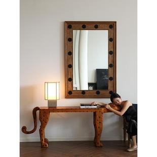 中世纪风格试穿服装镜子实木装饰镜子壁龛服装店B&B地板站立装饰