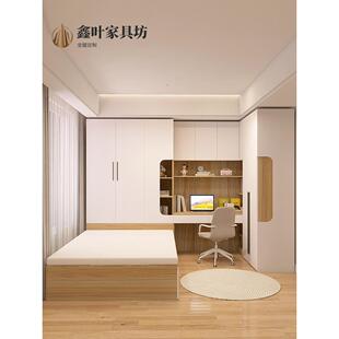 衣柜床一体小户型家用卧室套装组合省空间高箱榻榻米带书桌储物床