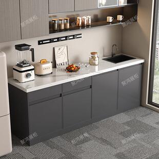 办公室水吧台一体柜商用休闲靠墙公司茶水间咖啡大理石吧台切洗台