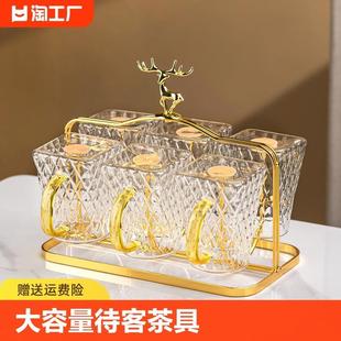 家用玻璃杯水杯水具喝水杯子冷水壶待客茶具嘟嘟杯冰川耐高温客厅