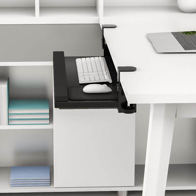 电脑键盘托架桌下免打孔办公室抽屉加装滑鼠延伸延长面板支架滑轨