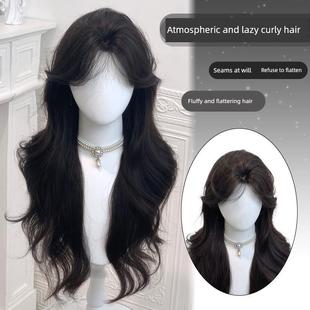 天心女士假发,甜美可爱的长卷发,自然蓬松的法式碎刘海,时尚的