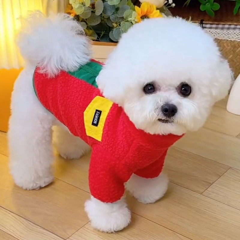 2025新款狗狗衣服秋冬款小型犬比熊泰迪冬季保暖可牵引羊羔绒卫衣