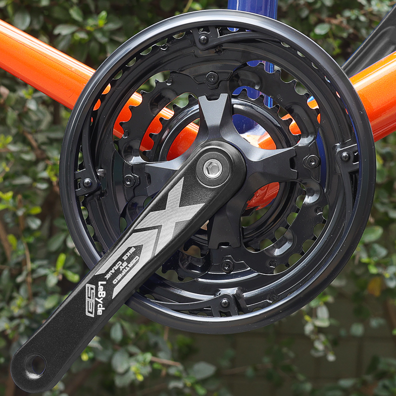 乐百客山地自行车牙盘飞轮链条齿轮盘大链盘套装带护盘链罩配件48