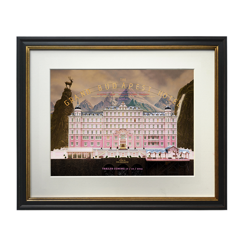 布达佩斯大饭店欧式复古装饰画客厅玄关餐厅壁画美式轻奢建筑挂画图片