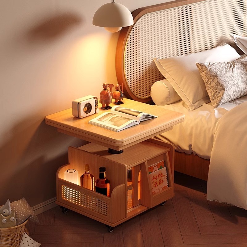 升降茶几折叠移动推车实木茶台茶桌小户型客厅多功能沙发餐桌两用