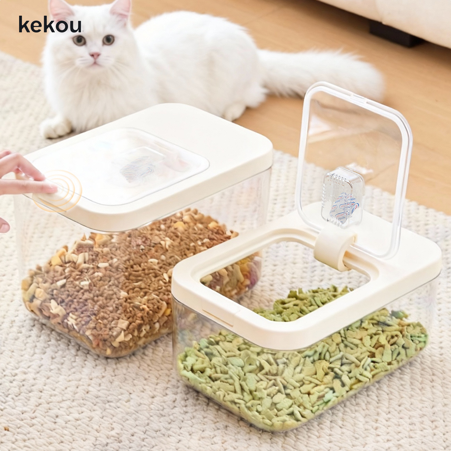 可扣猫粮储存桶狗粮密封桶宠物零食收纳盒按压式密封罐防潮储粮桶,宠物/宠物食品及用品,宠物储粮桶,淘宝优惠券,粉丝福利购,淘宝优惠卷