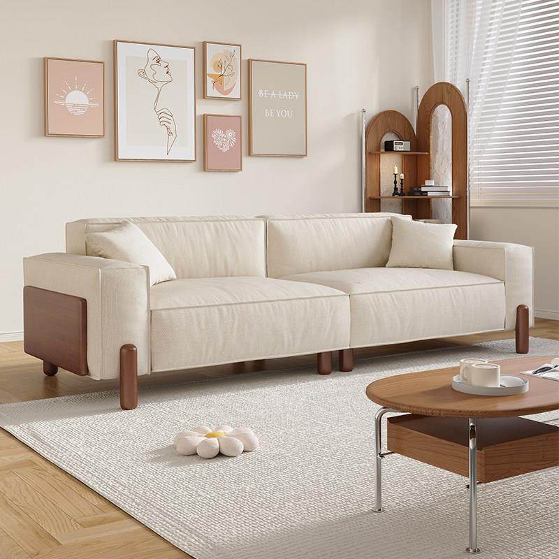 政府补贴2025新款法式奶油风麻布高脚沙发客厅小户型公寓云朵沙发