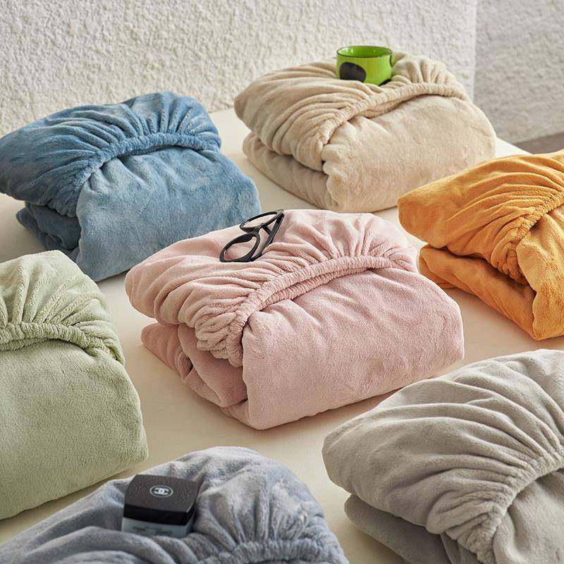 牛奶绒床笠纯色床罩单件单品珊瑚绒床套三件套学生宿舍加厚保暖冬