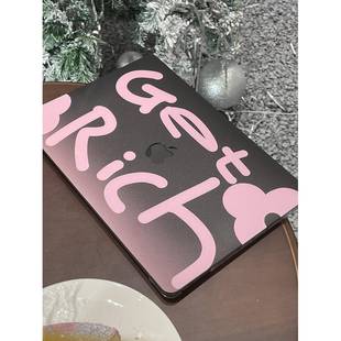 汪三歲「暴富花」晶透鏤空漸變粉甜酷保護(hù)殼MacBook保護(hù)殼airM1 proM2防摔殼