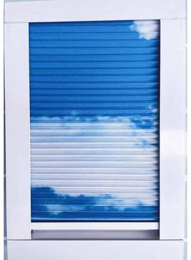 21448阳阁楼天窗 遮帘 斜顶帘蜂巢帘遮阳光房推光拉手动电动屋伸