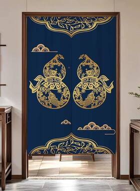 中门帘入间户71434隔断帘卧室生装饰帘免卫打孔遮式挡帘子玄关短