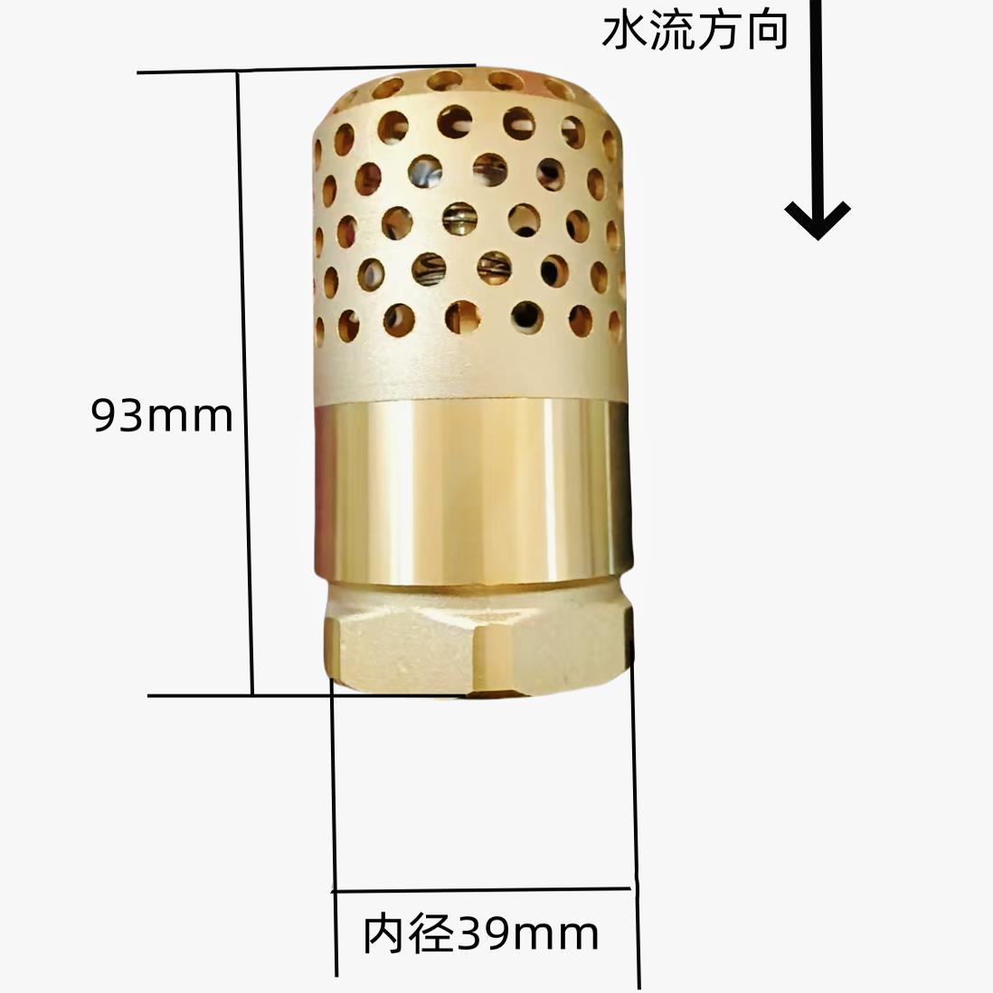 全铜网底阀1.2寸DN32 铜滤网不锈钢弹簧止回阀单向阀