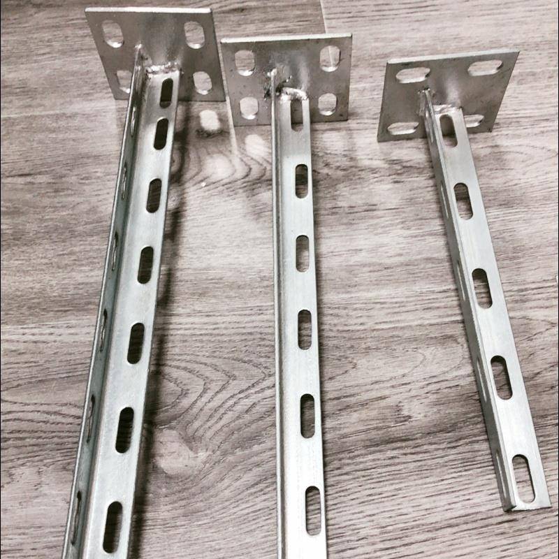 定制桥架托臂热浸镀锌冲孔角钢立柱支架线槽配件托架固定墙面支撑