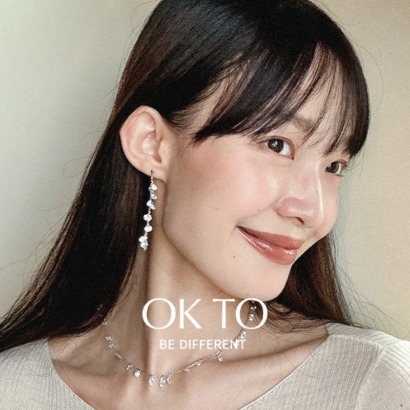 OKTO饰品【雨落旷野系列】错落长坠耳环小众银饰品设计感耳坠女