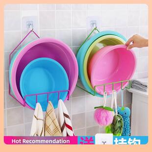 盆架浴室置物架壁挂式浴室组织者盥洗室盆架与吸盘挂钩