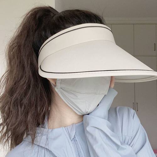 空顶帽子uv防晒帽女春秋夏季防紫外线遮阳帽遮脸太阳帽大帽檐骑车