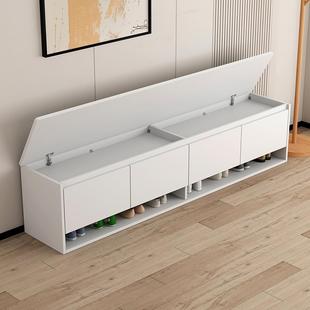 家用轻奢入户实木换鞋 收纳储物柜 凳简约现代门口坐凳鞋 柜一体式