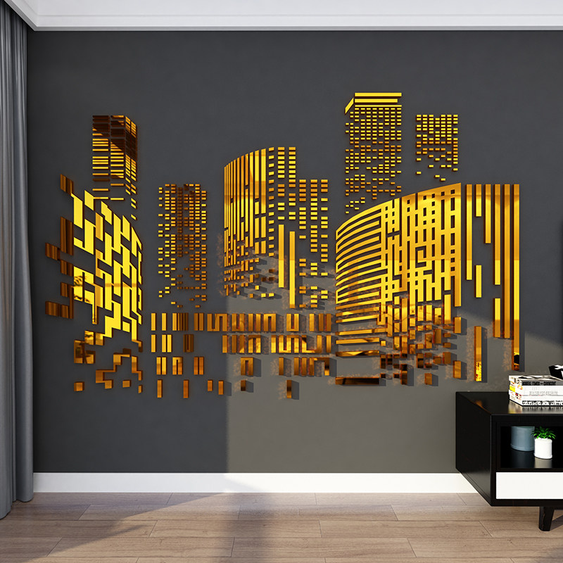 电视墙面客厅装饰品布置创意卧室床头背景亚克力3d立体自粘贴纸