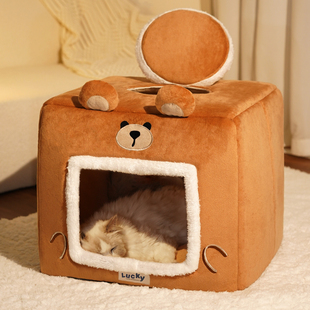 猫窝冬天保暖封闭式 通用躲避屋猫咪睡 安全感冬季 狗A窝超级大四季