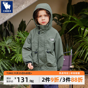 男童沖鋒衣兒童外套秋冬款 加絨戶外登G山滑雪服防雨防風Y洋派厚衣