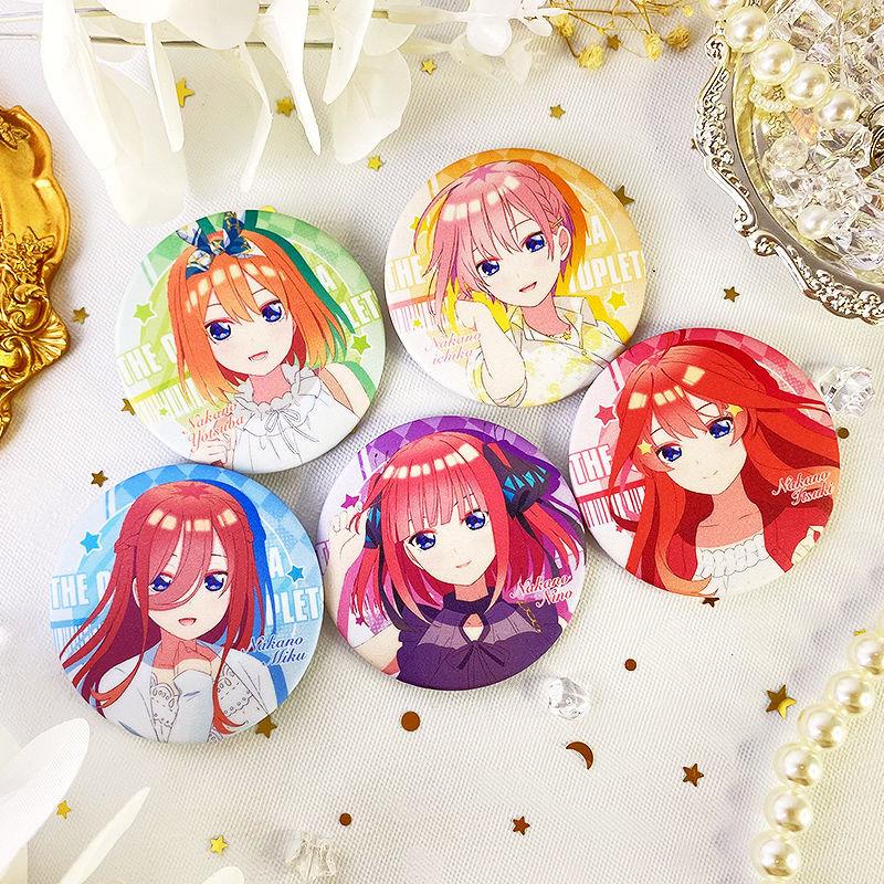 五等分的花嫁中野三玖二乃四叶周边马口铁日谷底磨砂细闪覆膜徽章