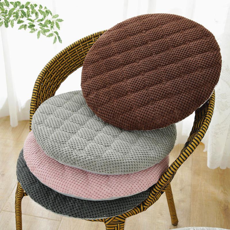 圆厚形海绵椅子坐垫加可拆洗记忆棉子椅子垫圆形酒吧座垫防滑