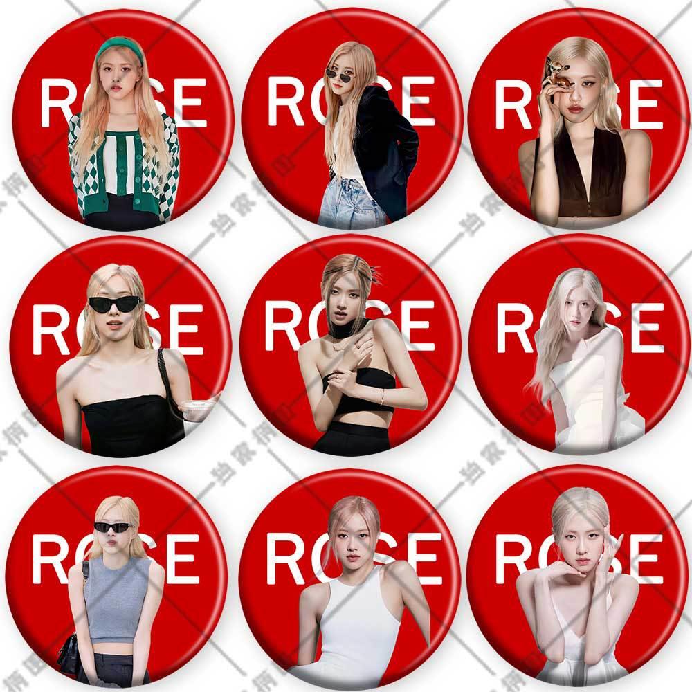 朴彩英ROSE明星周边援粉丝镭射吧唧徽章胸针应书包挂件马饰品痛包