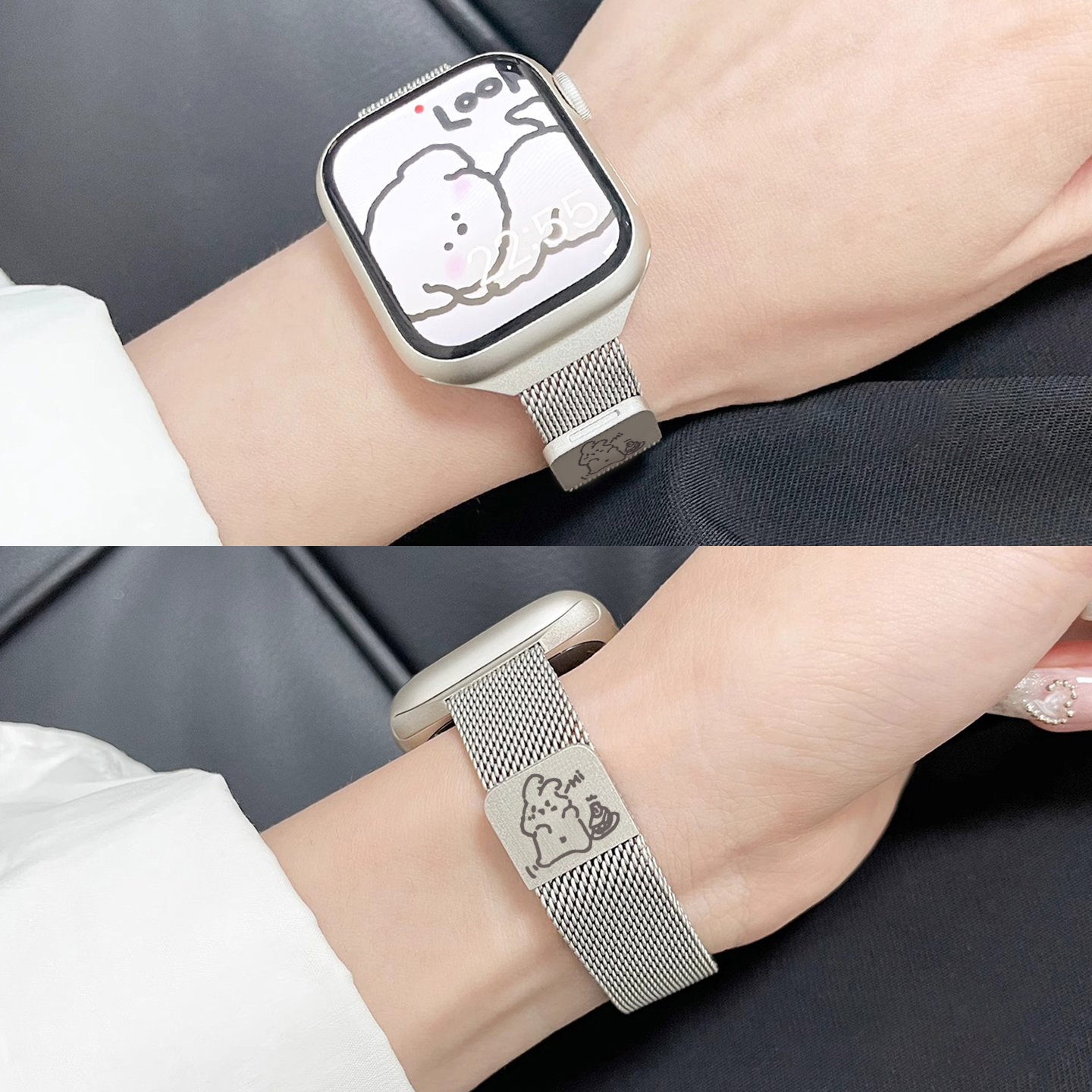 适用2025新款苹果手表表带applewatch夏季iwatch10手表带磁吸金属Ultra2米兰尼斯s9表带女s7/s6/se舒适s8腕带