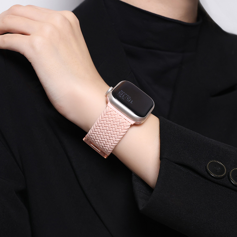 适用于苹果iwatchs10手表表带可爱小狗尼龙编织applewatchs9/s8新款运动磁吸SE手表带Ultra2/1男女款创意腕带