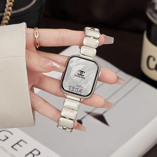 適用于iwatchs10蘋(píng)果手表表帶applewatchS9代金屬S8小方糖SE氣質(zhì)腕帶Ultra2 45mm夏季 女生新款 S7代 1高級(jí)感41