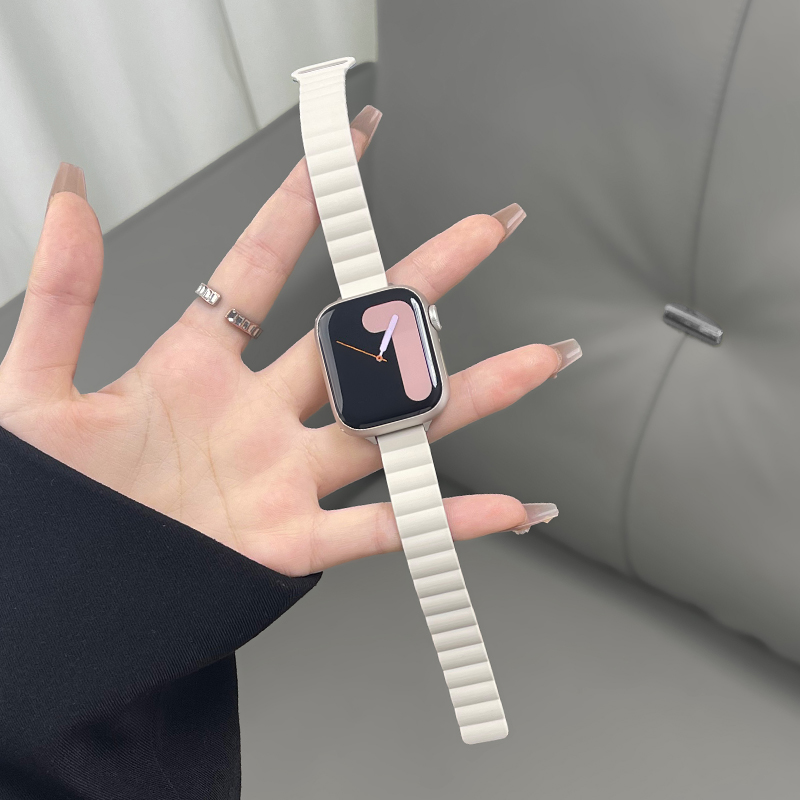 适用iwatch多巴胺磁吸硅胶手表带