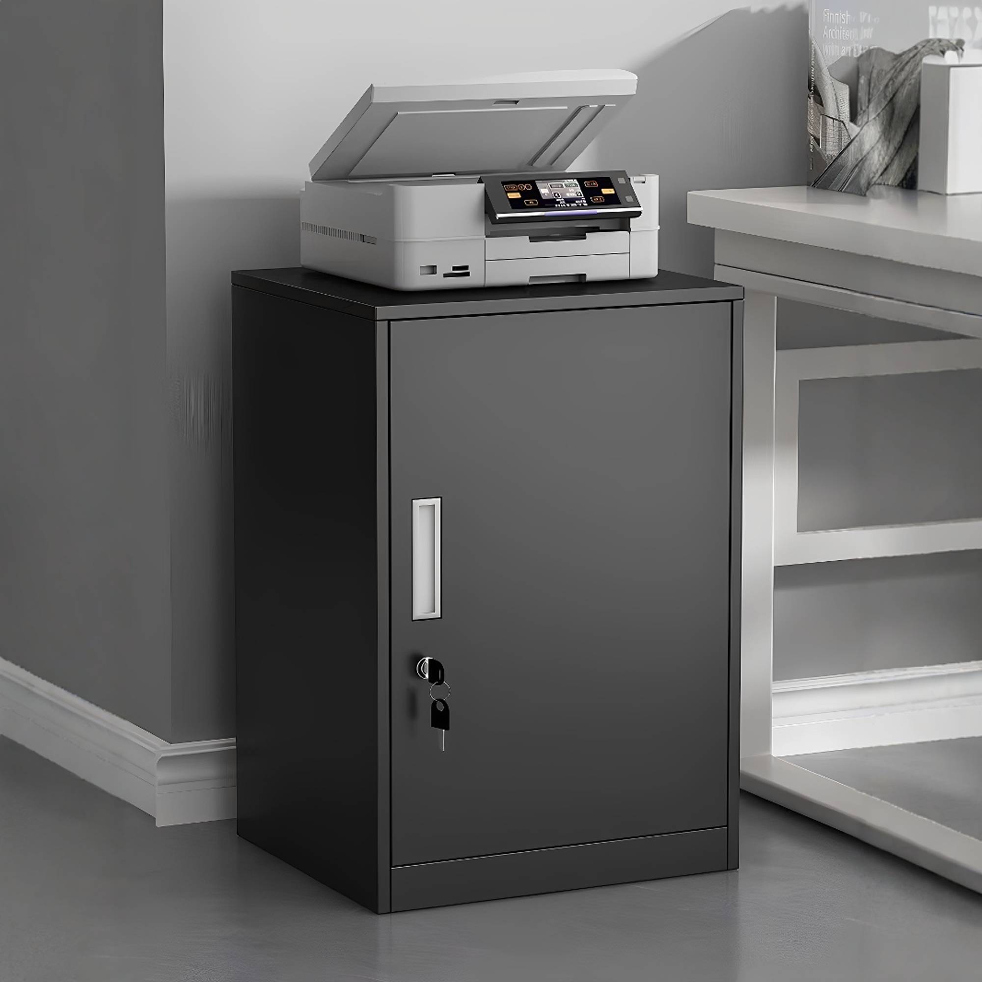 文件矮柜办公室储物柜活动柜桌下带锁资料柜抽屉收纳柜铁皮小柜子