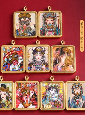 藏式文玩唐卡前世今生佛牌背面立体扎基拉姆吊坠寺庙文创产品