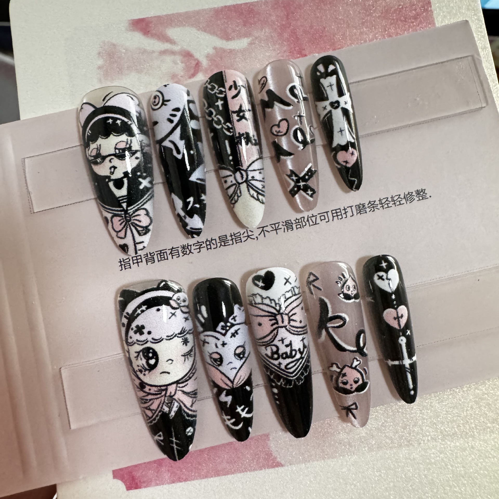 【卡漫少女】纯手工穿戴甲指甲贴片半手工穿戴美甲假指甲5230#