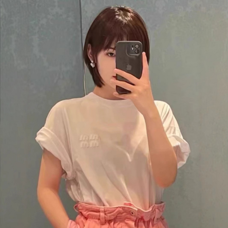 MM家25夏季新款女士圆领短袖明星