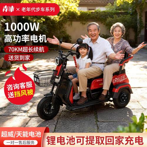 电动三轮车家用小型代步车接送孩子新款女士电瓶车电三轮老年老人