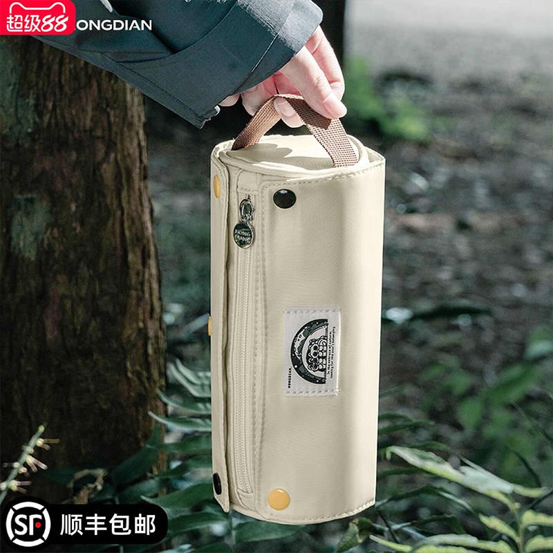 弘典大容量笔袋高颜值ins风简约多功能文具袋初中卷帘铅笔袋
